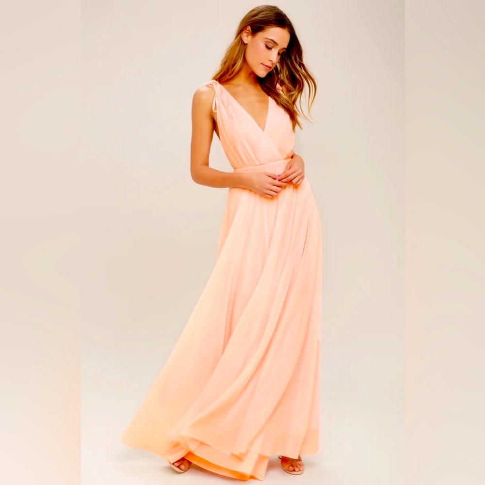 Blush Pink Backless Maxi Dress Size 4